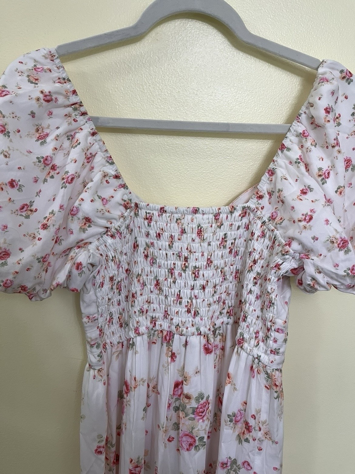 NEW Altar’d State Size Medium White and Pink Solana Floral Maxi Dress NWT