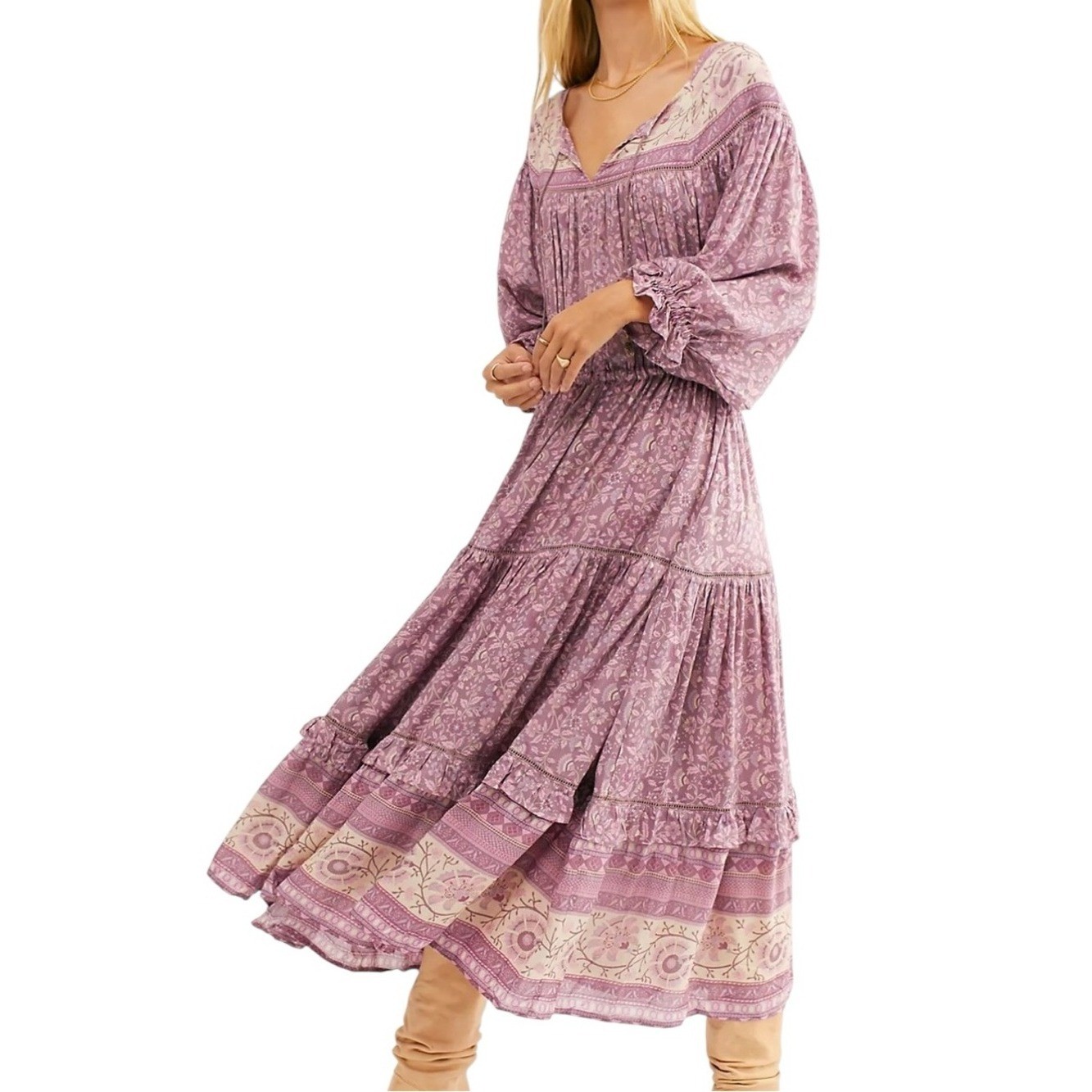 Spell & The Gypsy Collective Dahlia Gown in Mulberry Size Small