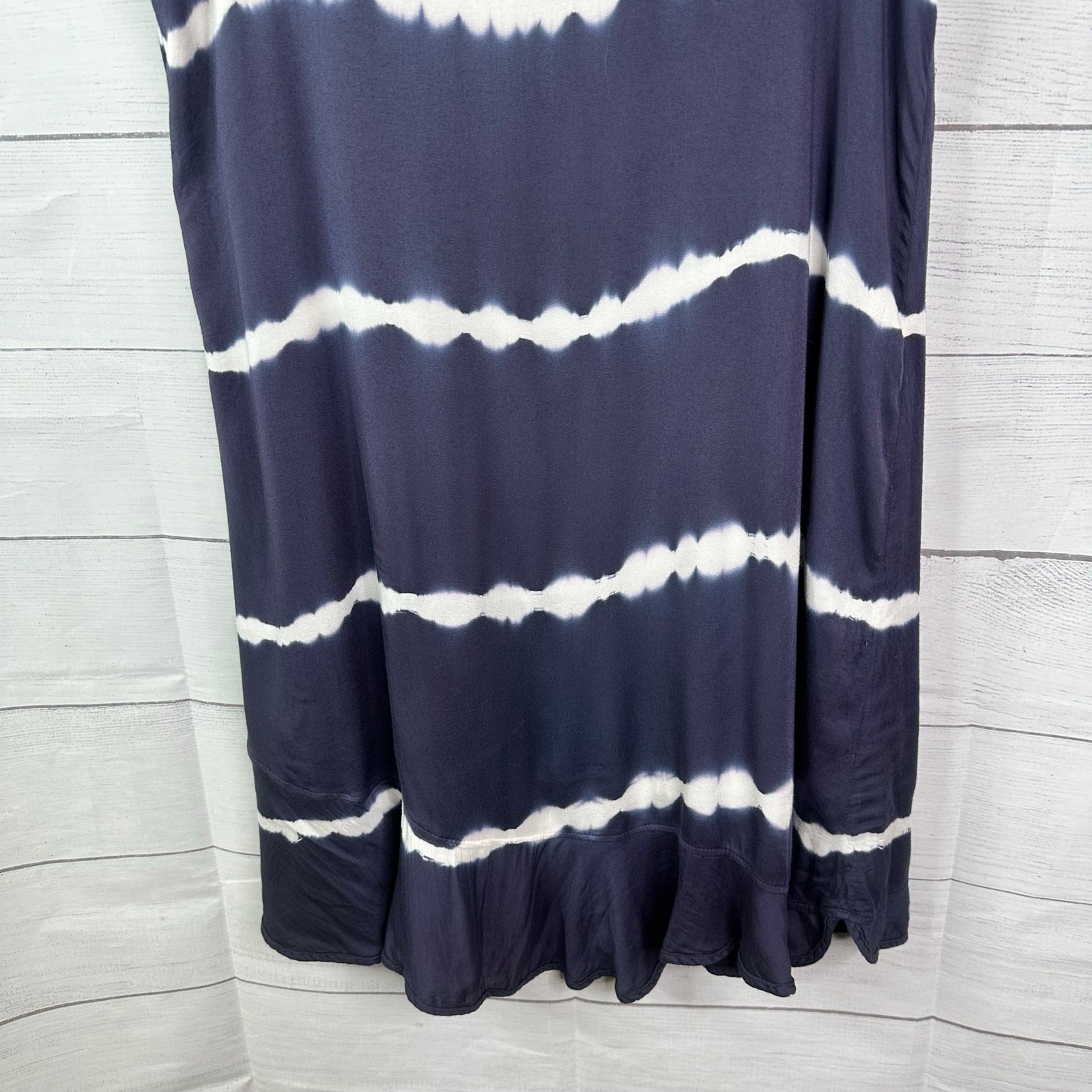 Gypsy 05 Blue White Tie-Dye Sleeveless Dress L Boho Festival Resort Boho Hippie