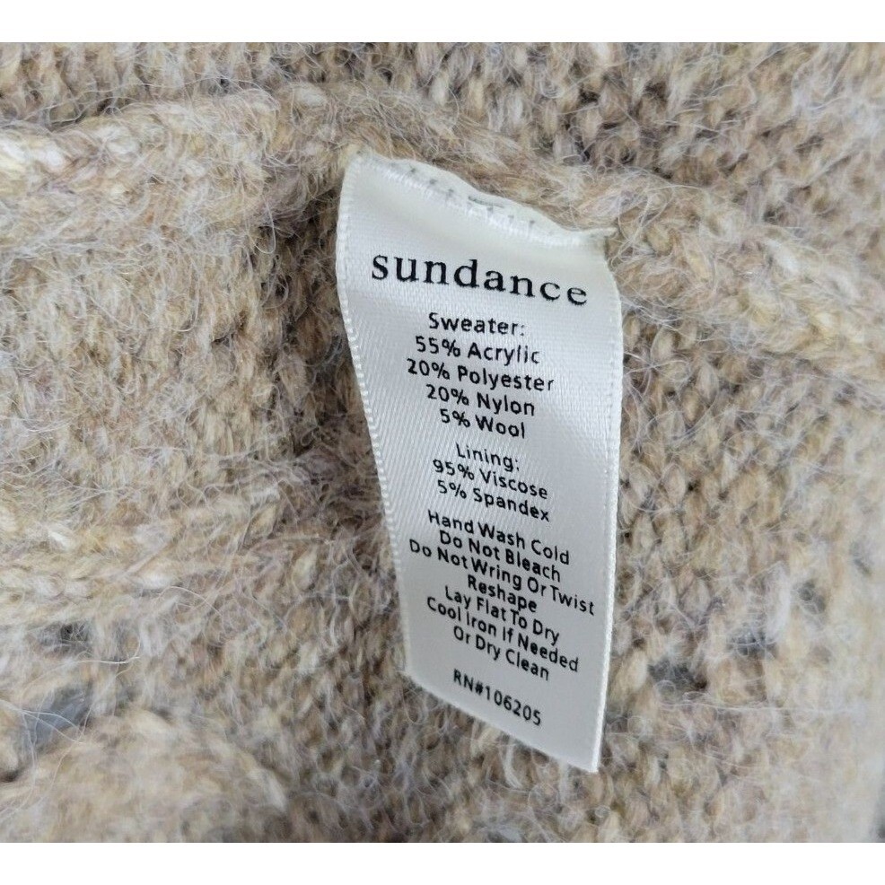 Sundance XS Sweater Dress Patterned Acrylic/Wool Blend Cozy Boho Light Brown
