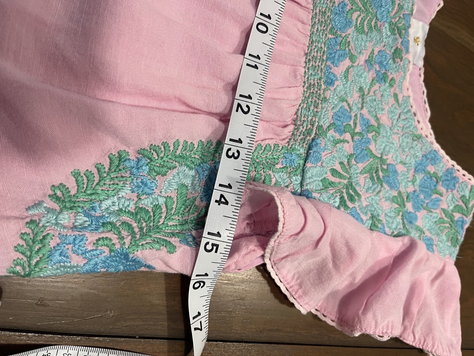 Vintage J Marie Embroidered Ruffeled Pink Dress XS