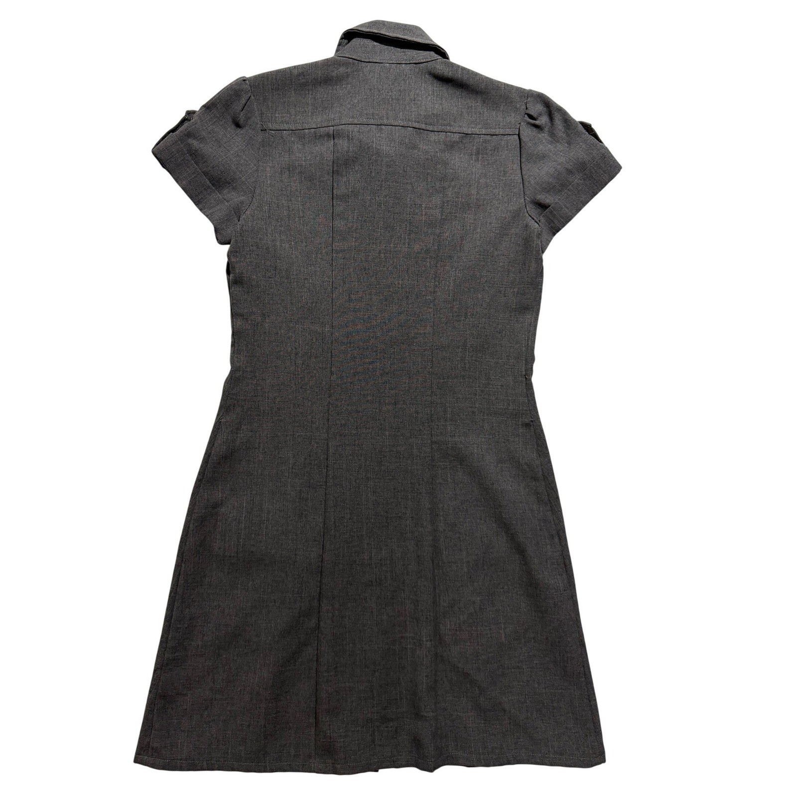 Speechless Gray Shirt Dress Button Front Utility Mini Collared Pocket