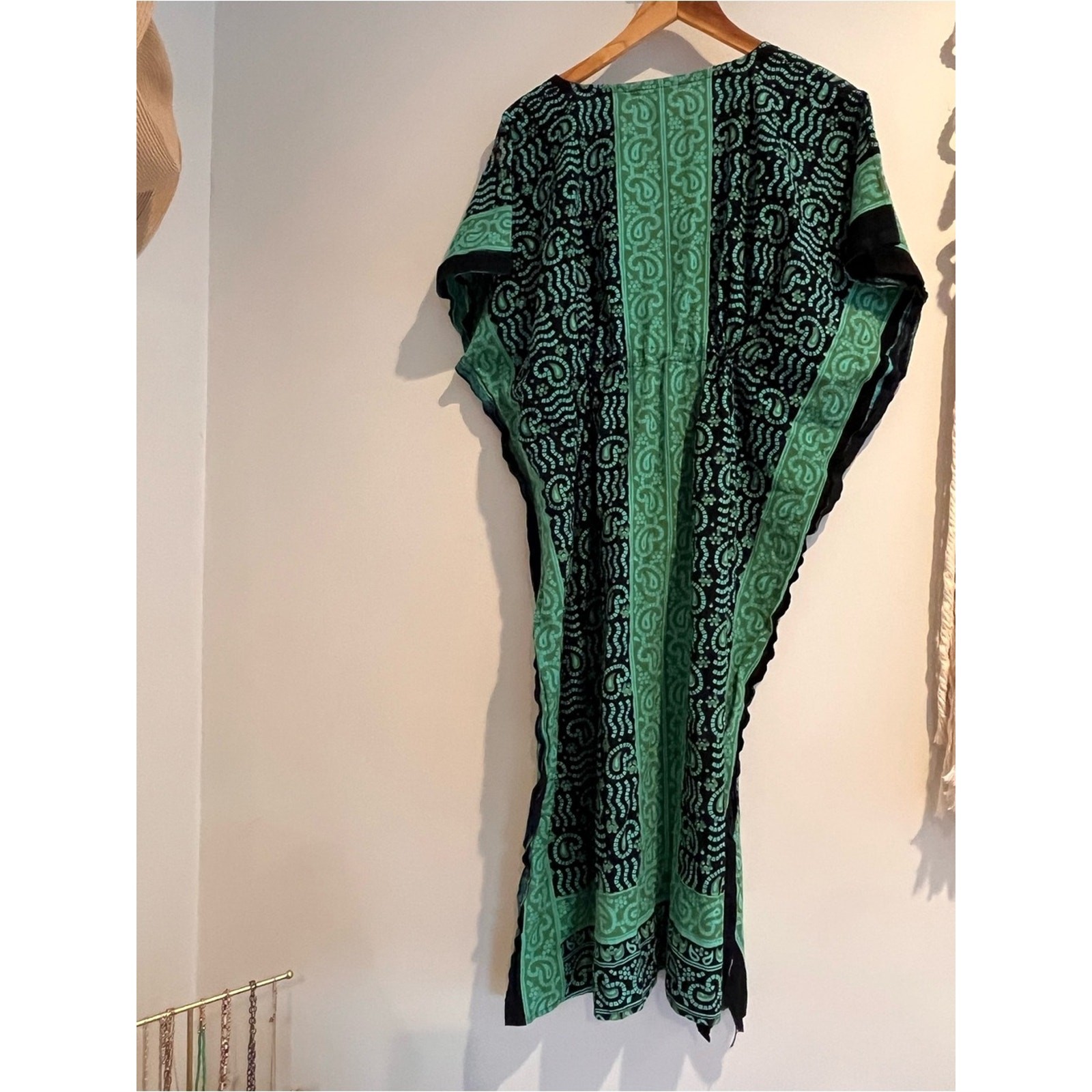 Batik Caftan Dress Lounge Wear Boho Patio Kaftan J Gee Ethnic Artsy Maxi Coverup