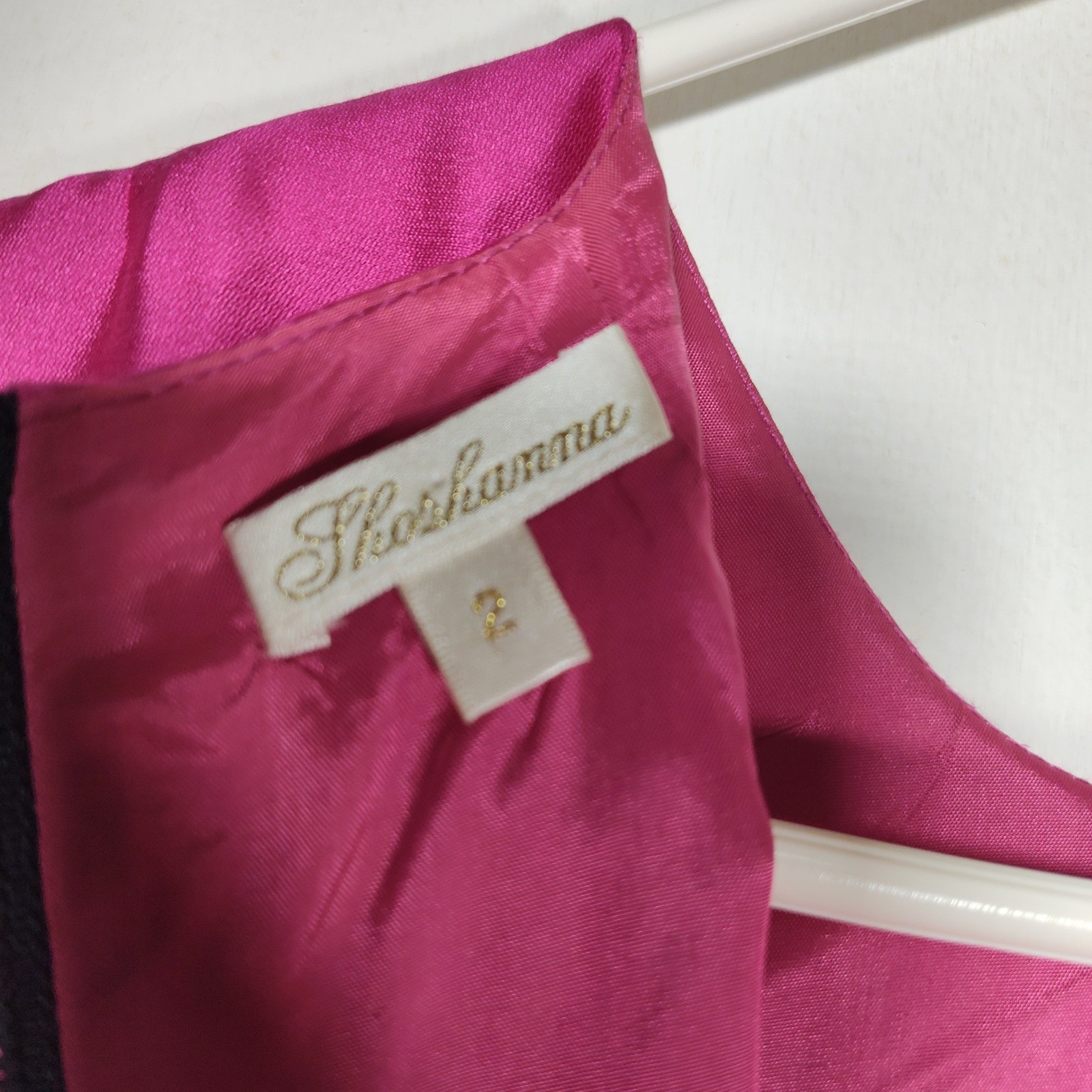 Shoshanna Fuchsia Pink Abstract Print Peplum Silk Blend Sheath Dress Size 2