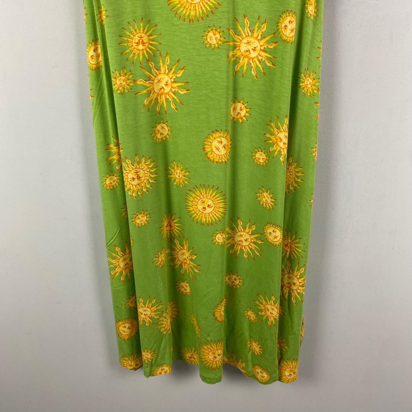ModCloth Seaside Vacay Slip Dress Size Medium Lime Green Suns Midi Sleeveless