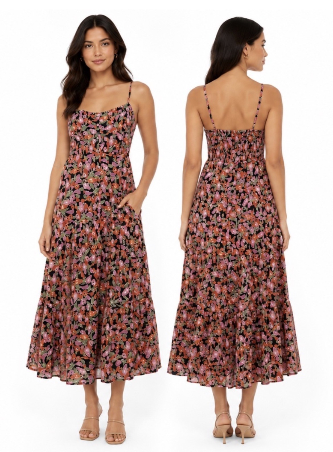 Rare Hard to Find Banjanan BERYL Floral Sundress, Spaghetti Straps, Size Small