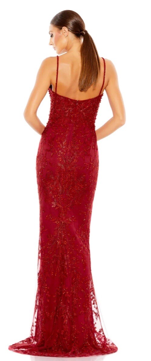 Mac Duggal Gown Dress Womens Size 18 Mermaid Red Lace Sequin Beaded 20330 $798