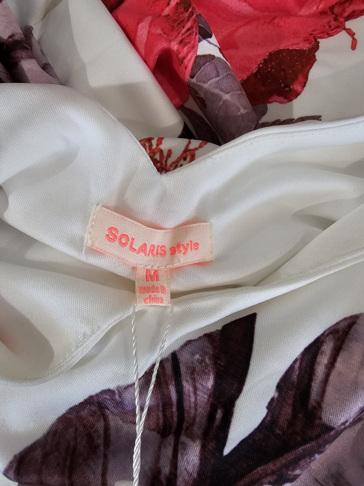 Solaris Style White Pink Floral Print Above Knee Dress Women’s Medium NEW