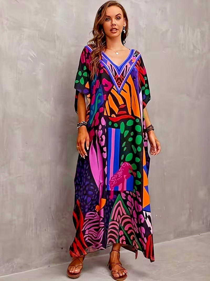 Caftan Plus One Size – Bohemian Style Loose – Beach Kaftan Dress