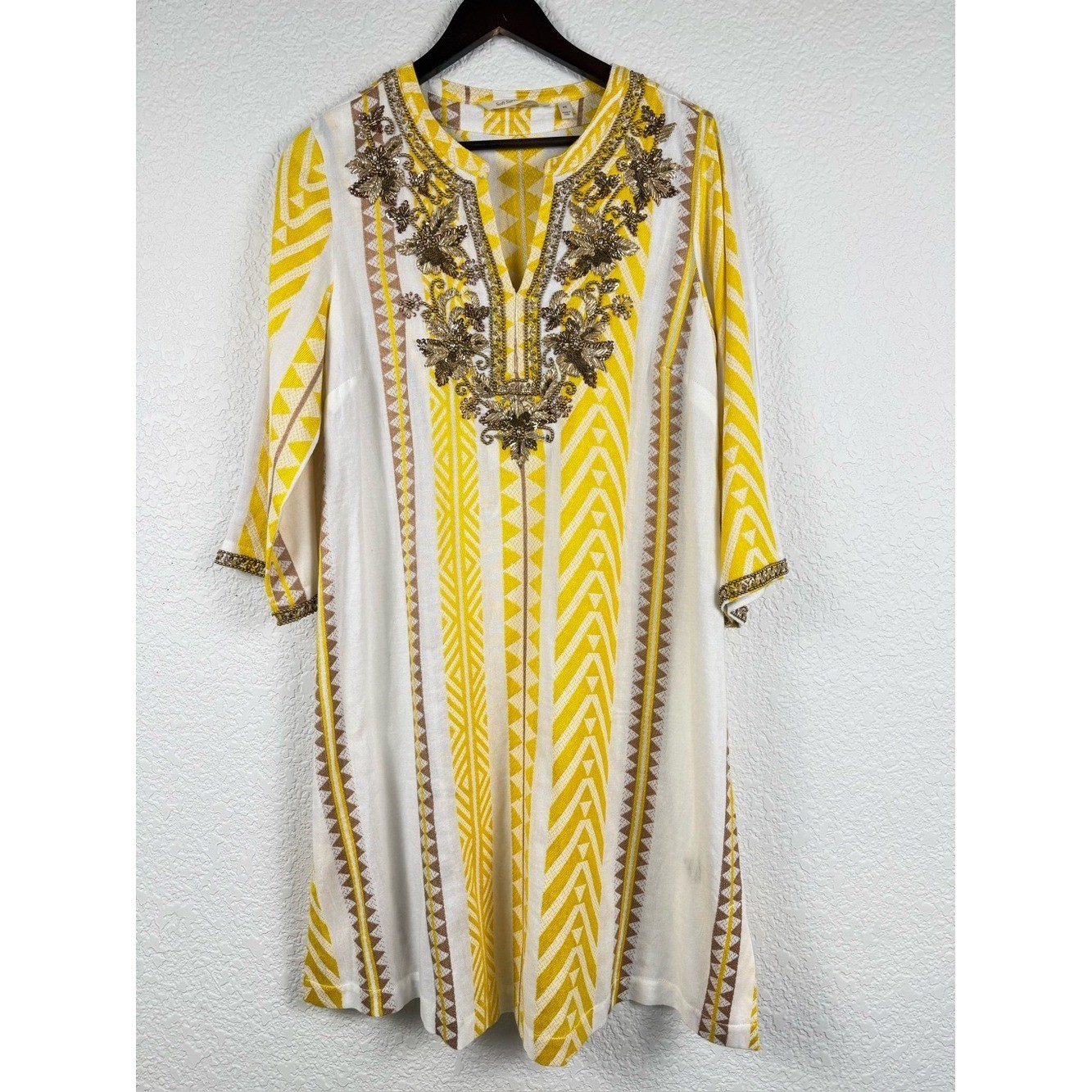 Soft Surroundings | Embellished Boho Tunic Dress | Petite Small