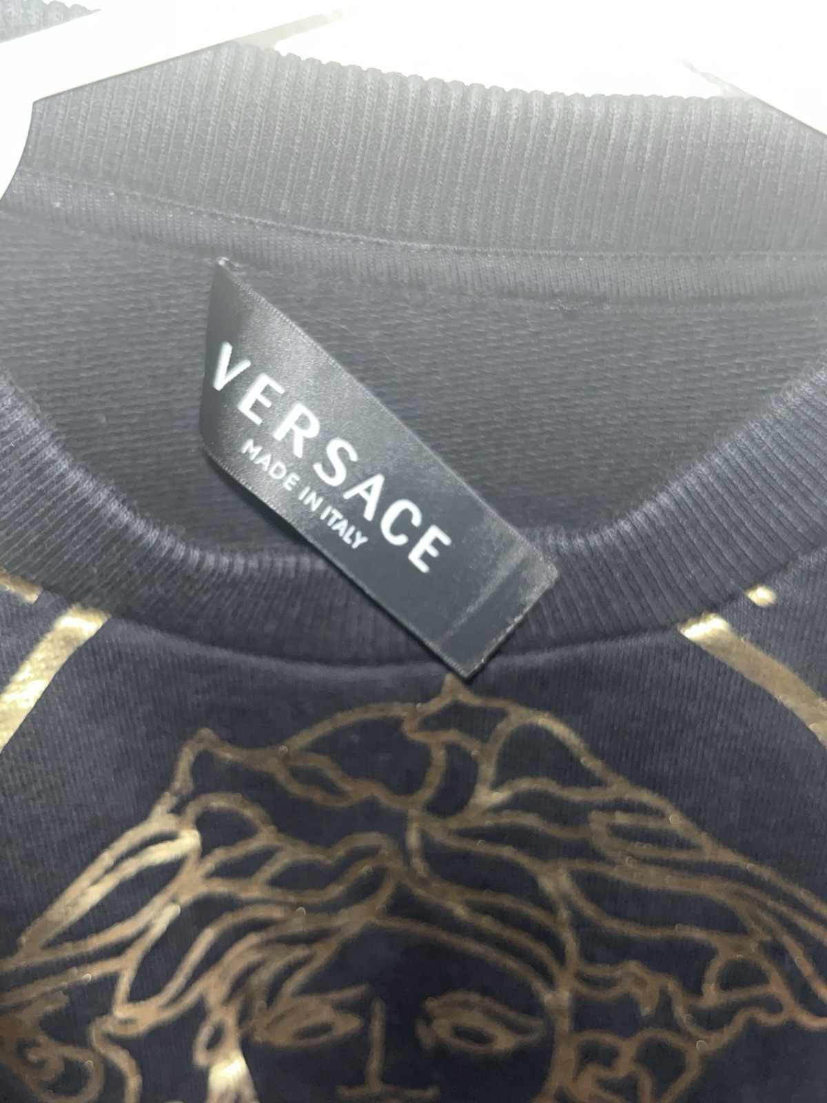 Versace Black Girl’s Metallic Medusa Logo Sweater Dress