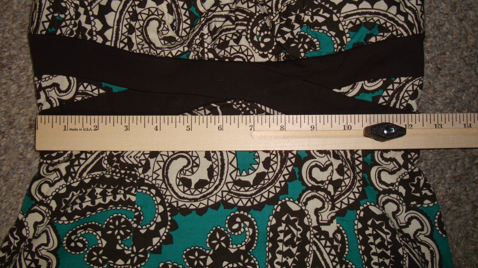 Ruby Rox Brown Teal Tan Mosaic Halter Fit & Flare Dance Dress Juniors Size 11