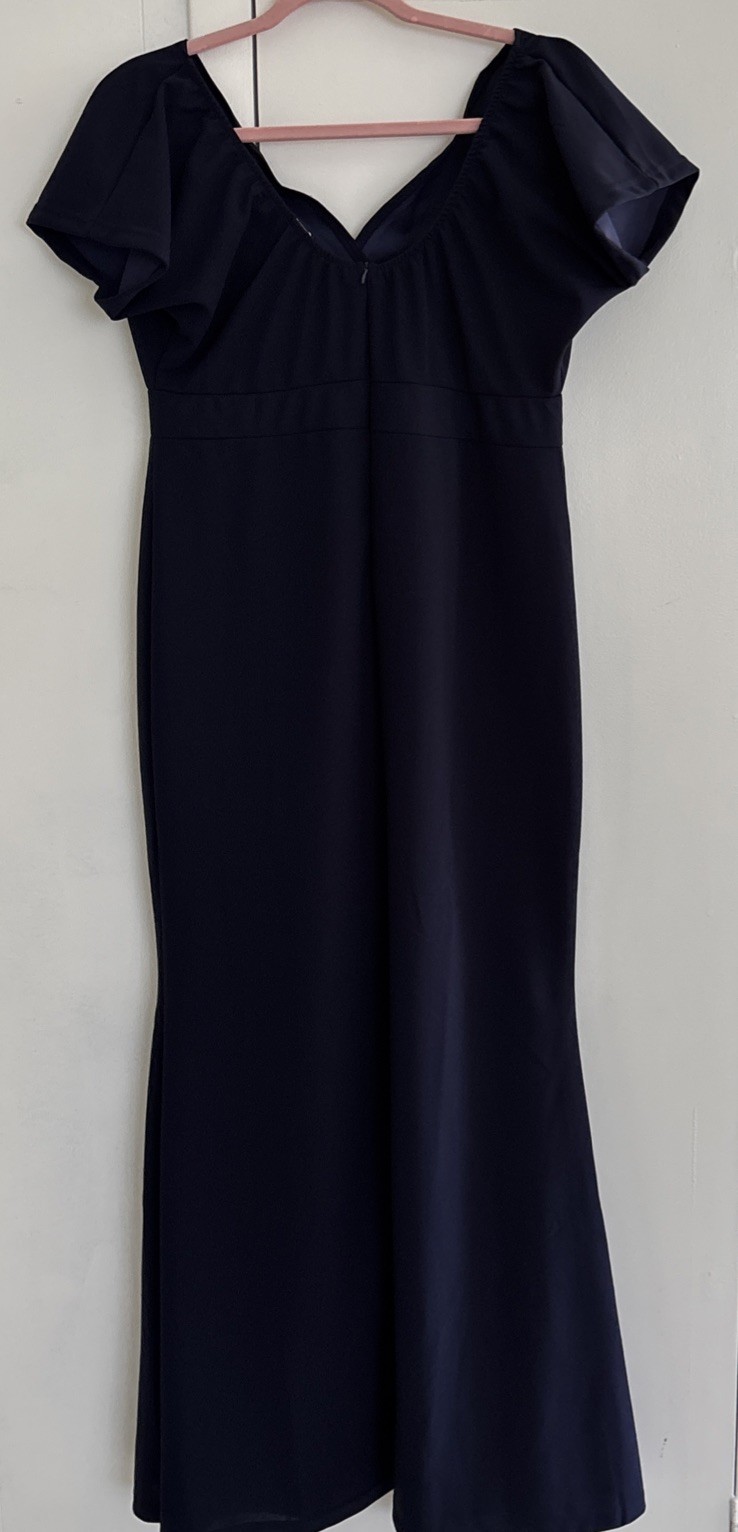 Sexycherry, Navy Blue, Formal Dress Mermaid Solid Evening Gown, Sz M/L Glamorous