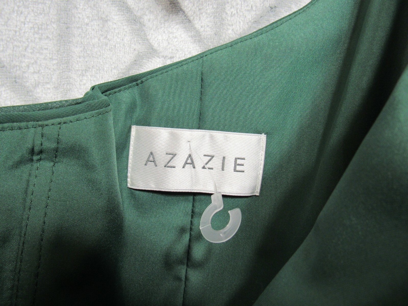 Azazie Dress Size S- M Green One Shoulder Sleeveless Side Zipper Lined Formal