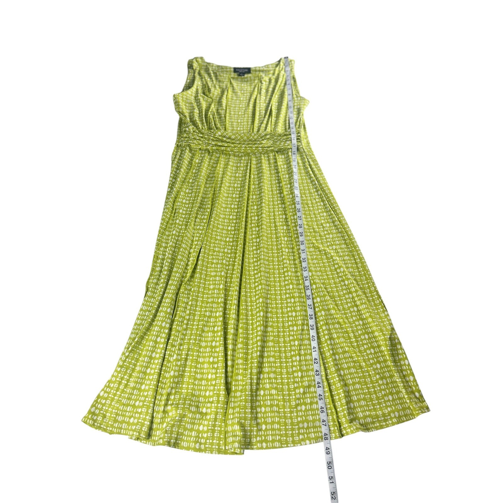 Perceptions New York Lime Geometric Sleeveless Maxi Dress Large P21344J NWT