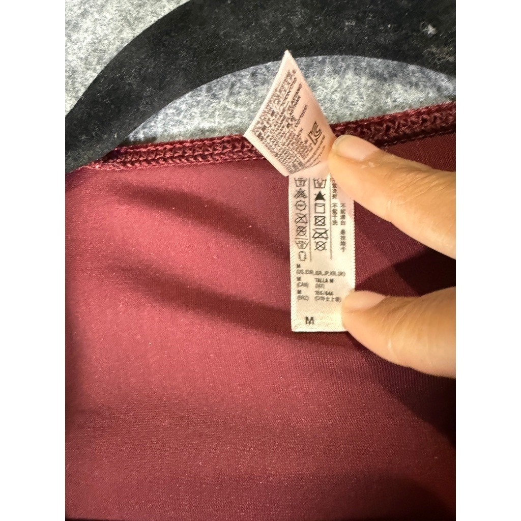 American Apparel Dress Medium Burgundy Velvet Deep V Neck Long Sleeve Skater Min