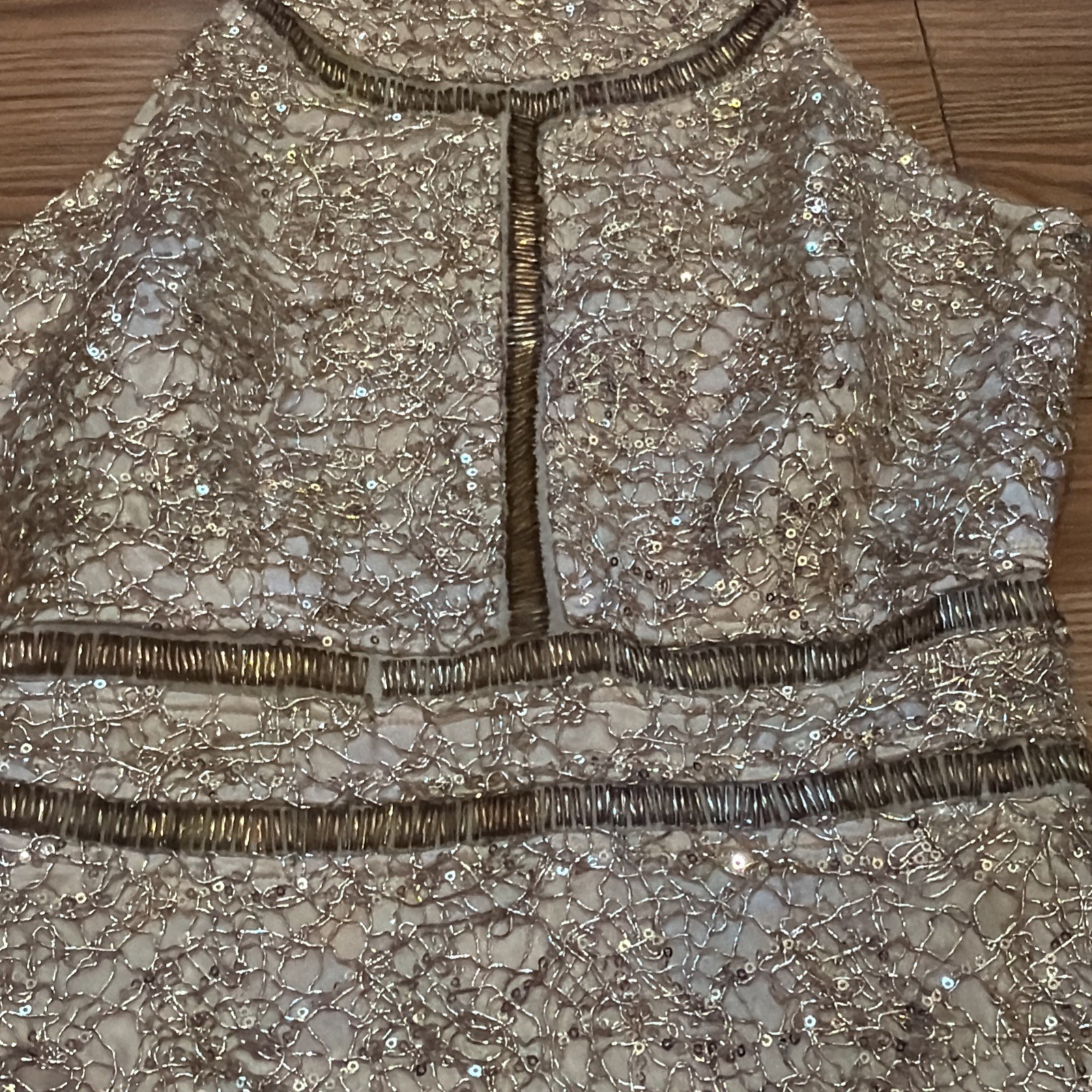 NWT Designer WOW Couture Gold Label Gold Sequin Sparkle Dress Size Small