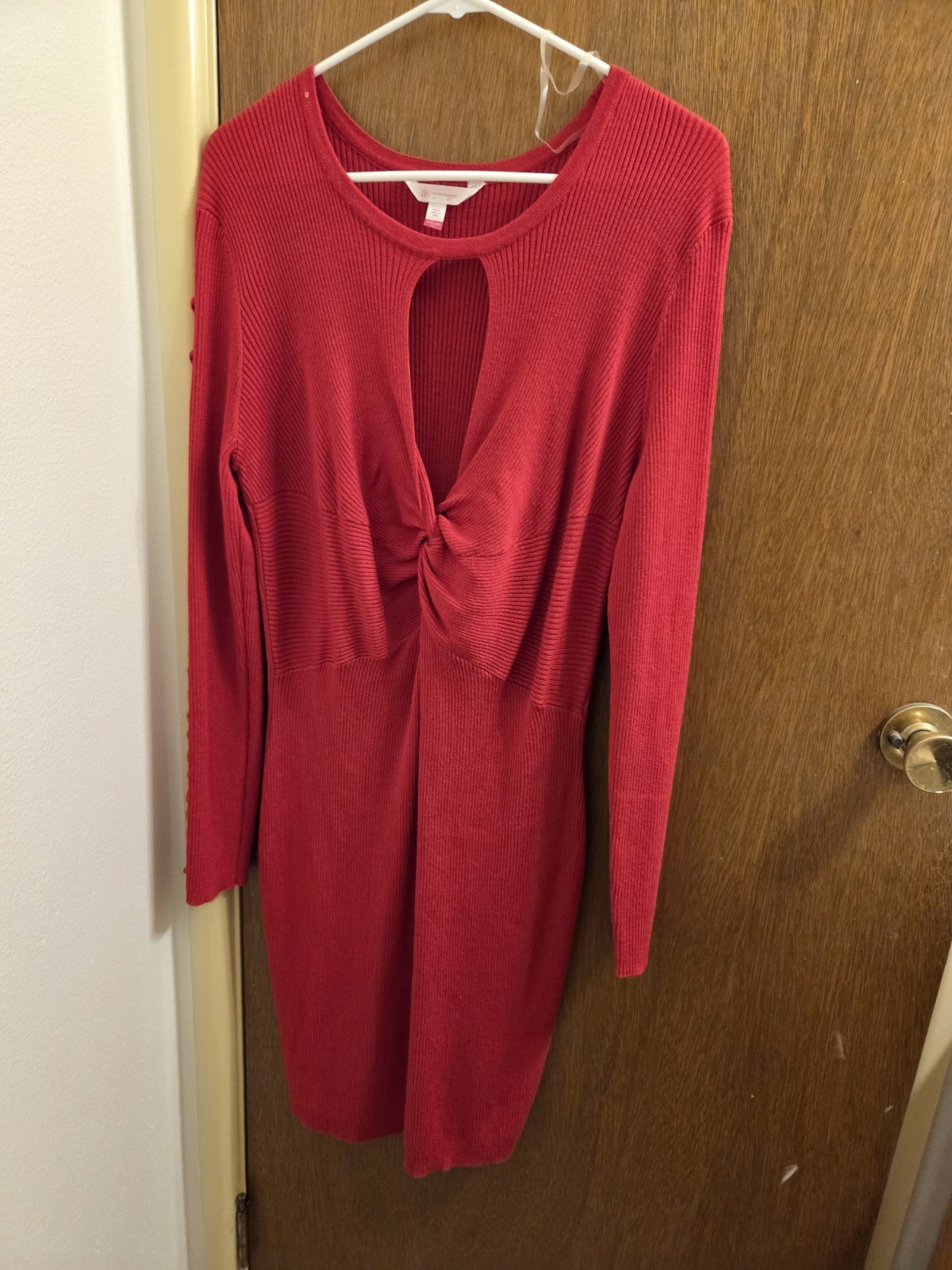 No Boundaries No Bo Juniors XXXL 21 Red Ribbed Cutout Dress Partial New Tag