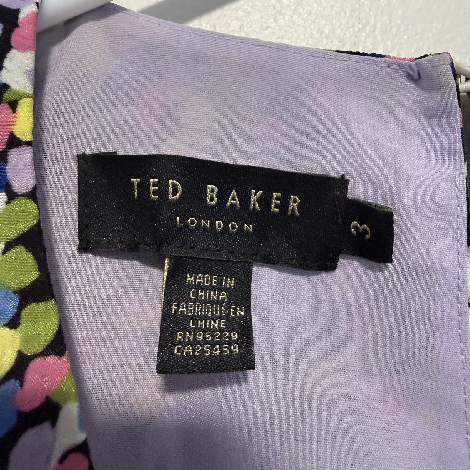 Ted Baker Deyja Printed Midi Puff Sleeve Dress Size 3 (8)