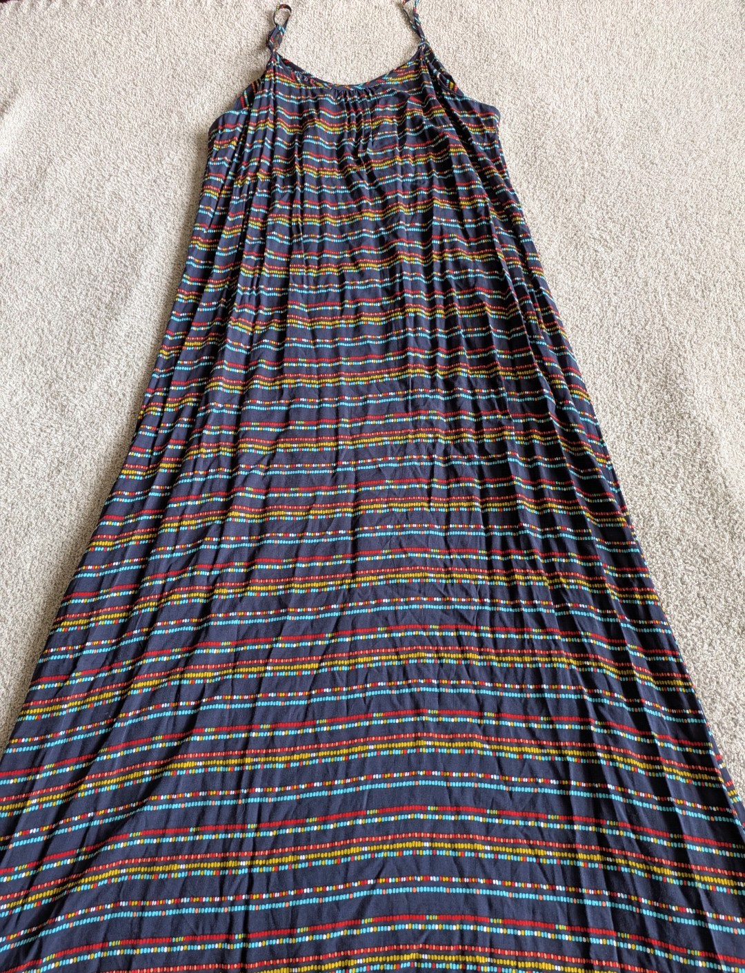 🌼B2G1🌼 Merona Navy Maxi Dress with Multicolor Stripe Detail Size XL