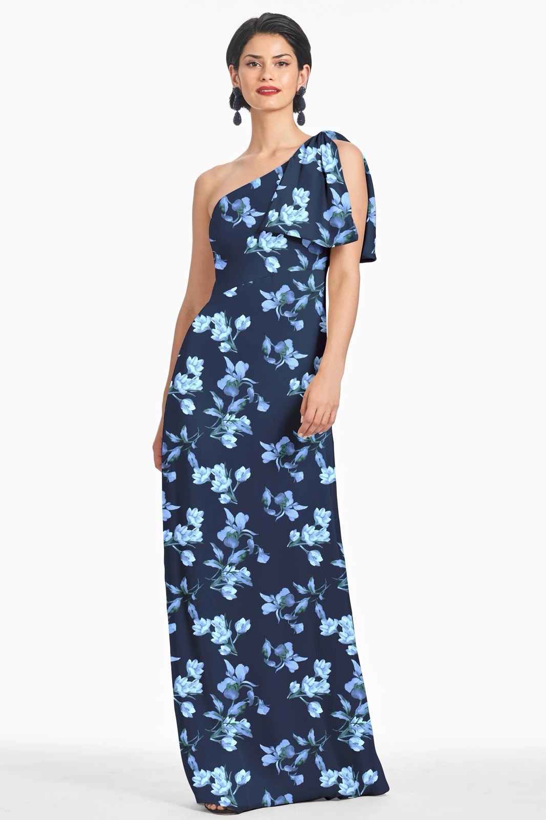 New Sachin & Babi Chelsea Floral Print One-Shoulder Georgette Gown. Size 10
