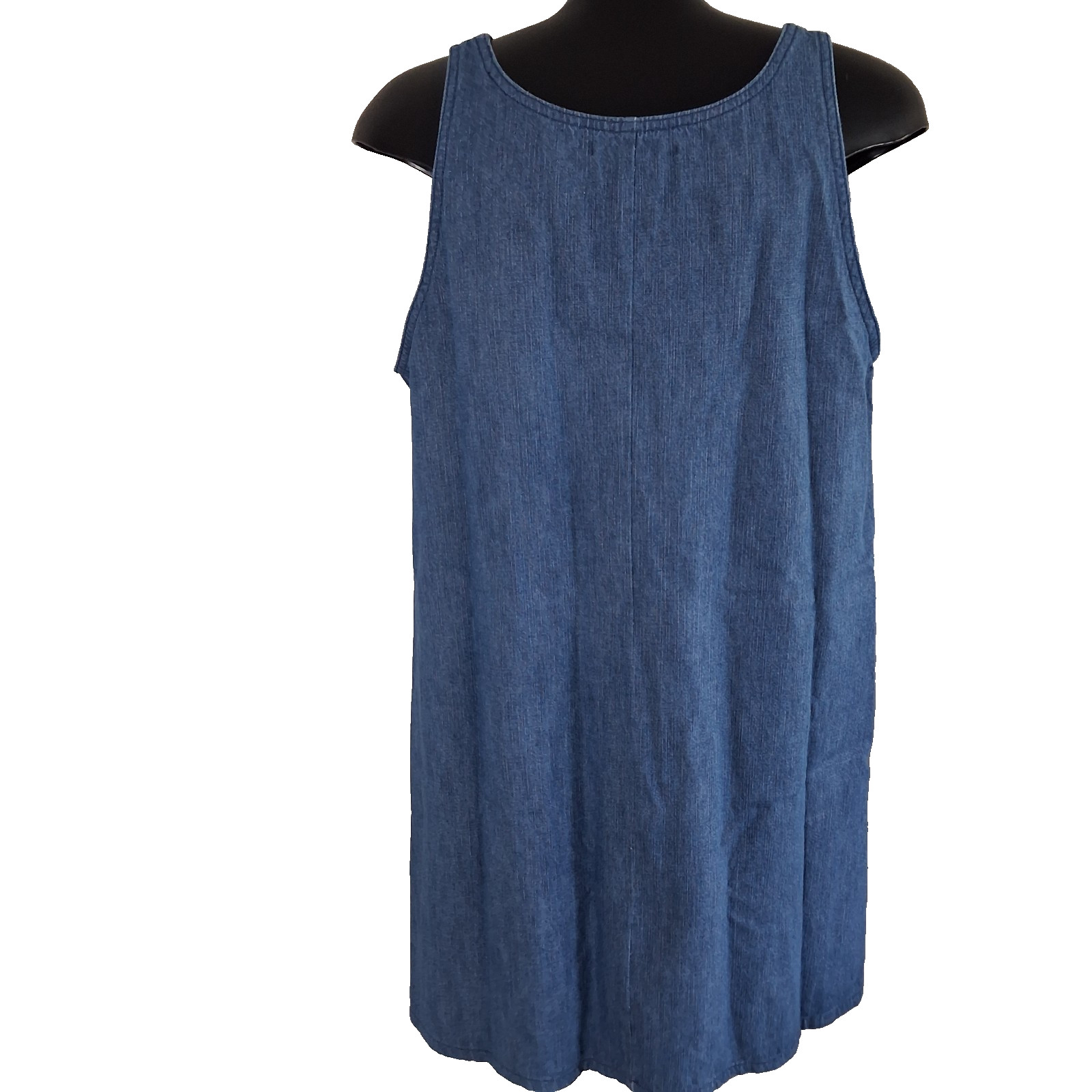 Chelsea & Violet Chambray Blue Sleeveless Pullover Summer Denim Dress Size L