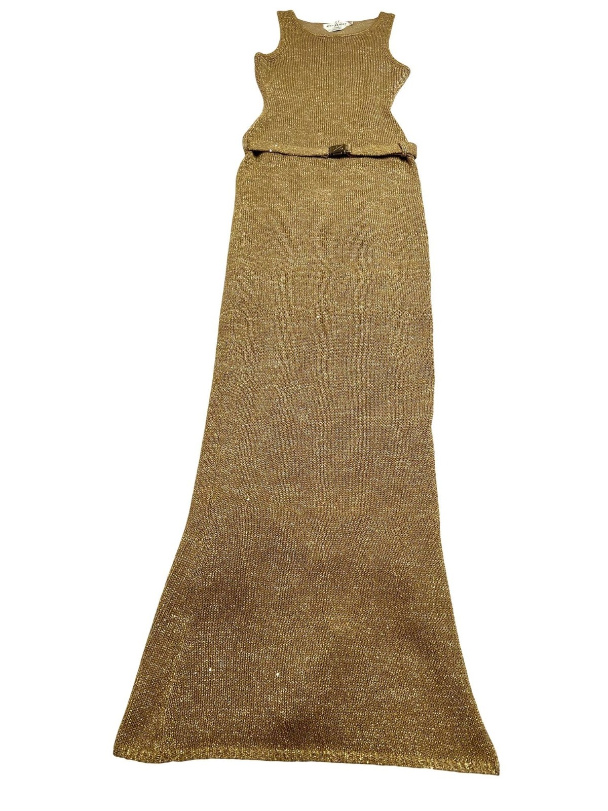 Asta Resort Natalia Belted Dress in Gold Sequin