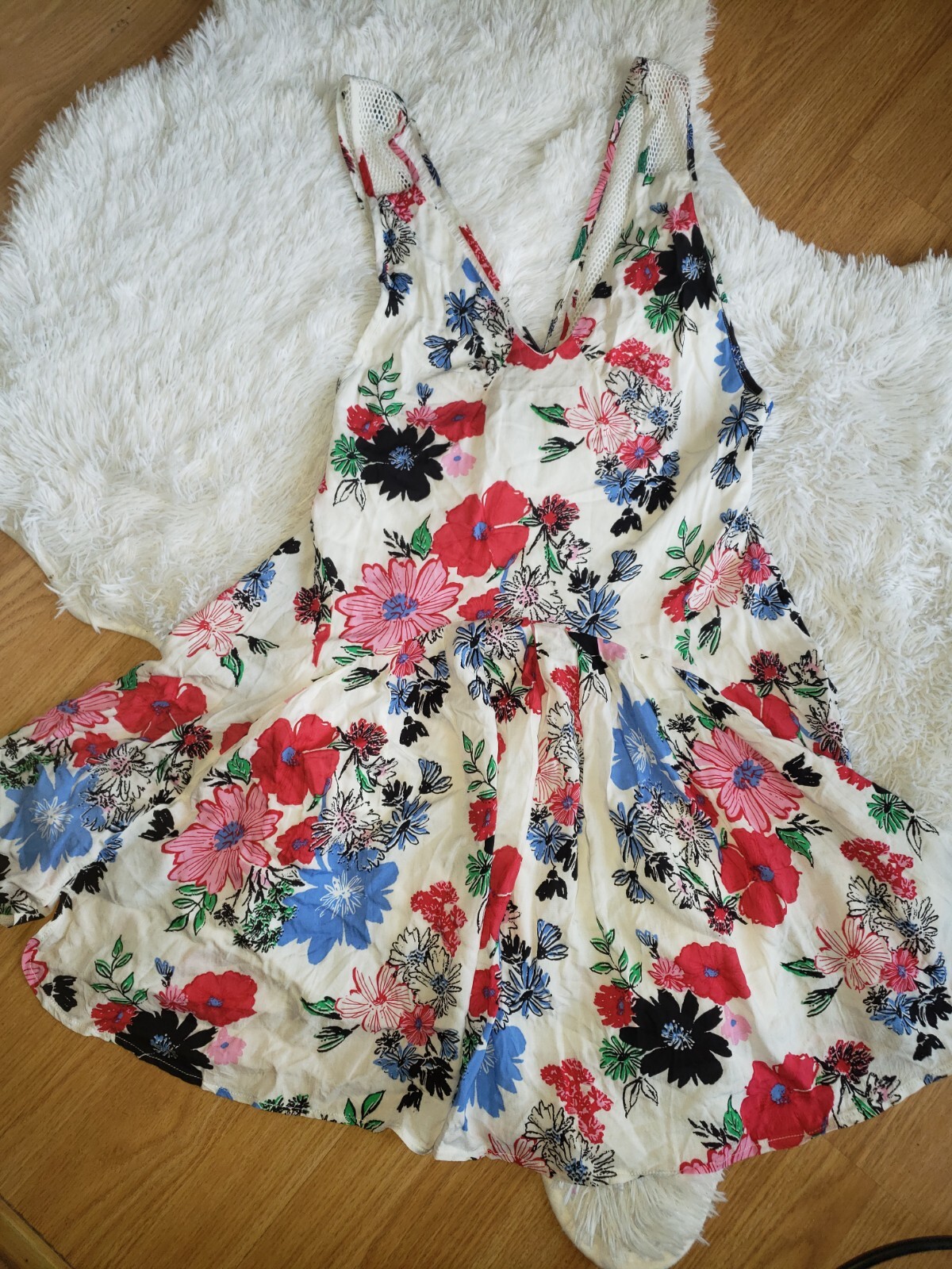 NWT Sundress Dress Floral Medium Spring Summer Sleeveless Pleated Festival Party