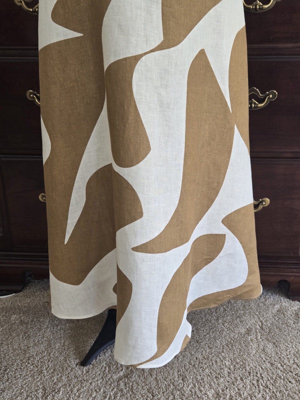 Banana Republic Monogram V Neck A Line Linen Midi Dress Summer XS NWOT Chic