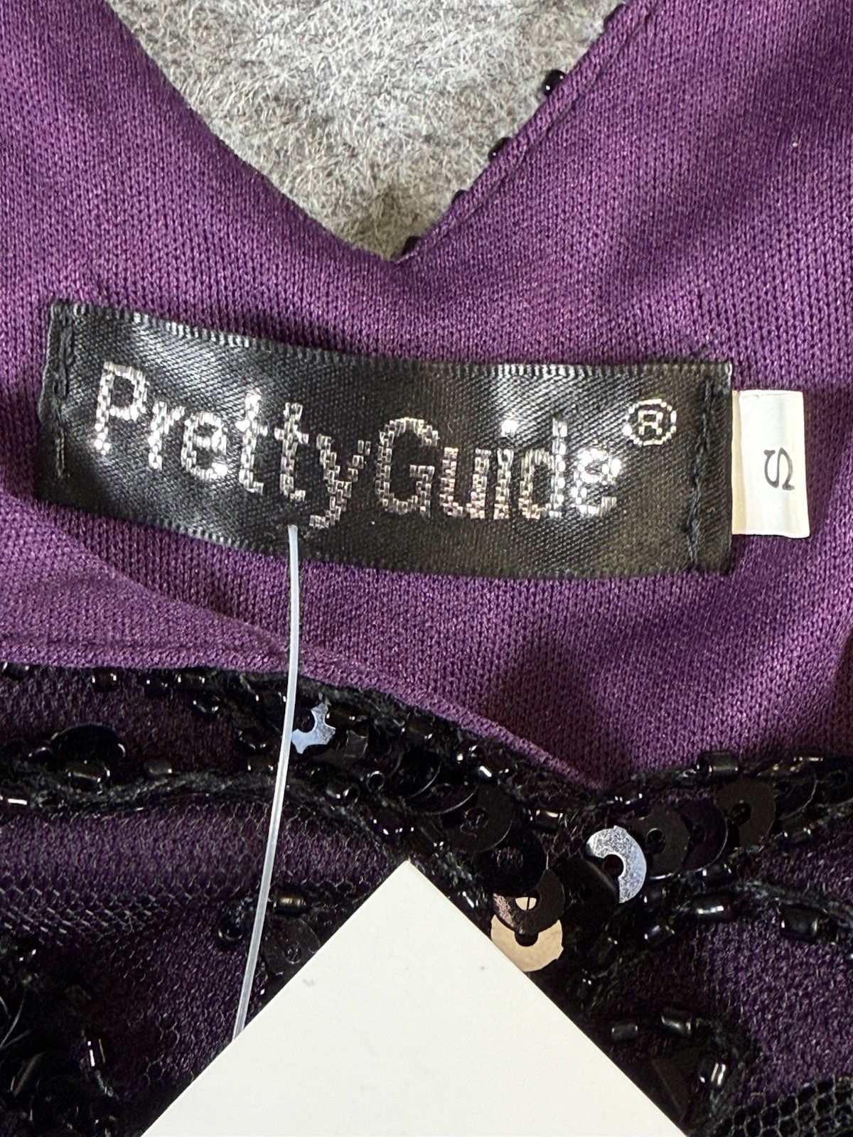 PrettyGuide Sequin Fringe Cocktail Midi Dress Size L Gatsby Glam Flapper Purple