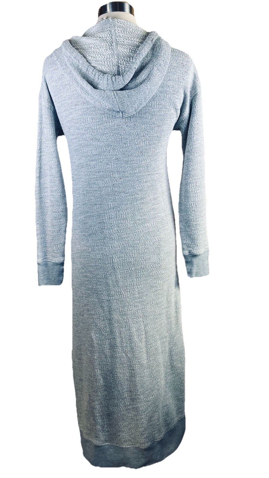 Soft Surroundings (XS) Gray Sweatshirt Dress Hooded 15” Side Slits Big Pocket