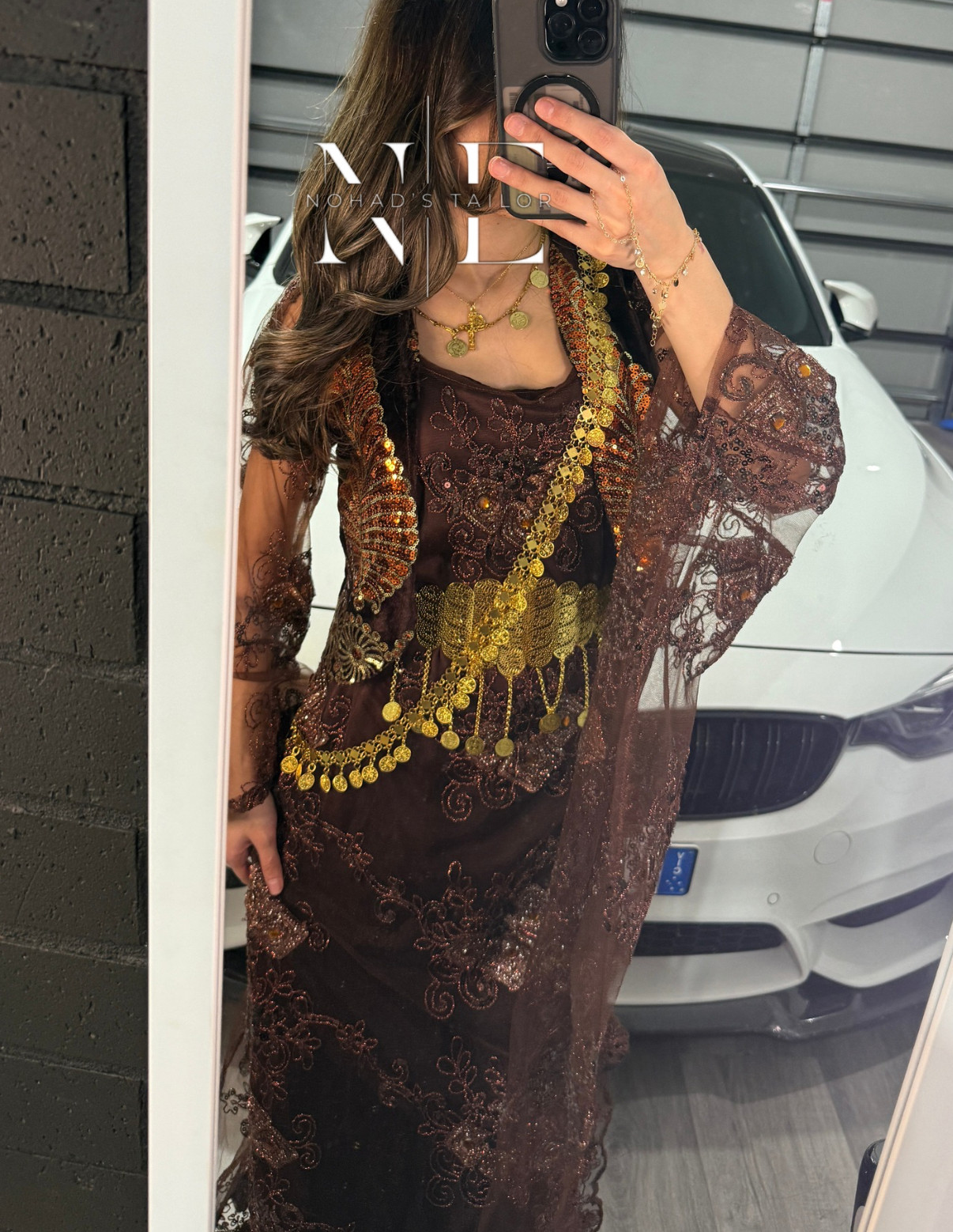 Brown vest on Brown Kurdish Gown (Jilli Kurdi)