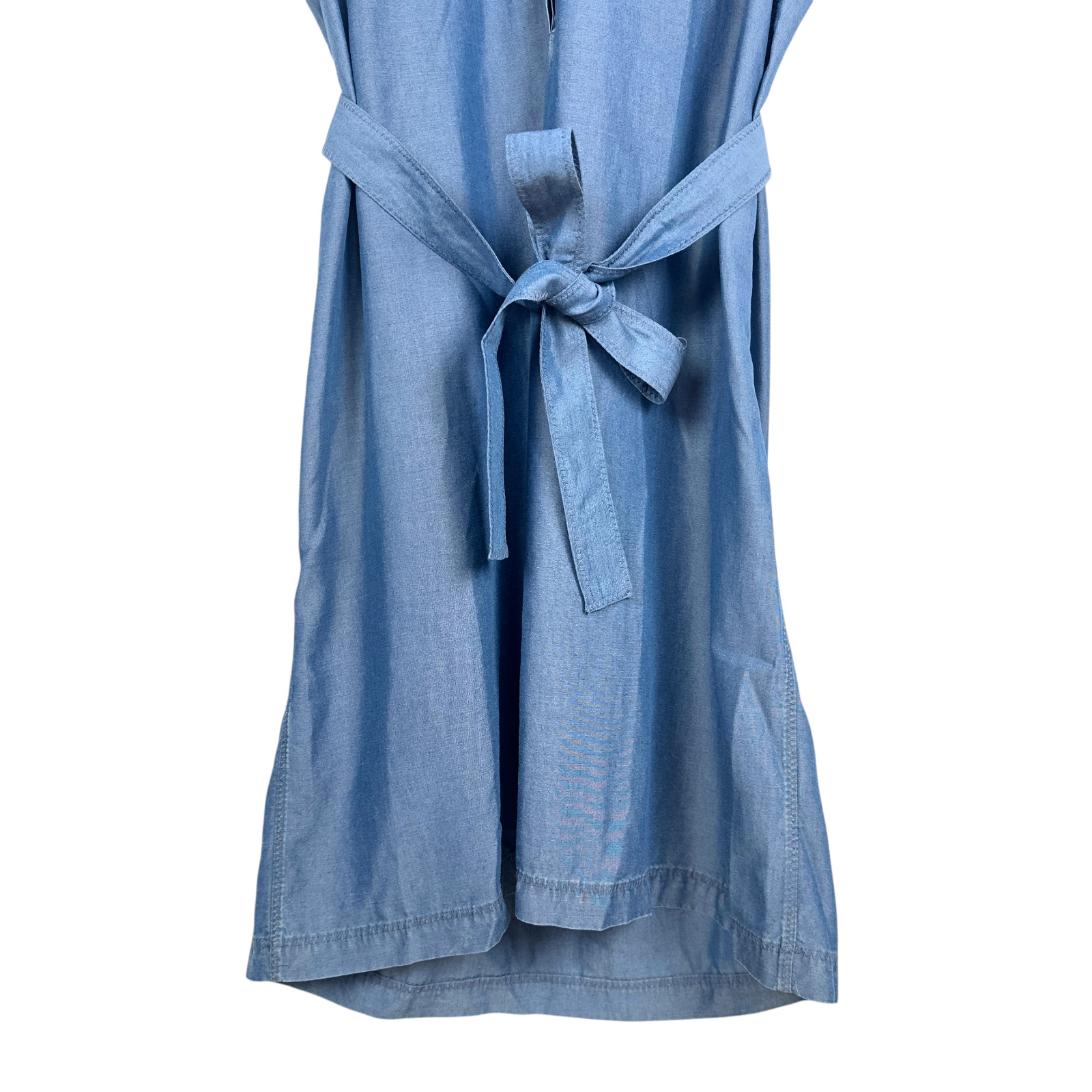 Comptoir des Cotonniers Lyocell Chambray Dress 38 S Blue Belted Minimalist