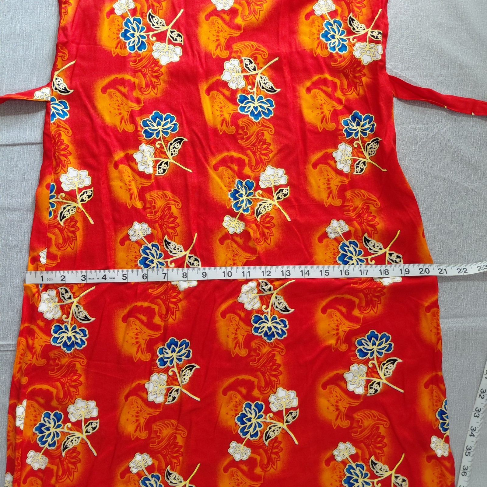 Vtg Coco Walk Tropical Fringe Hem Midi to Maxi Dress SM Red Sleeveless