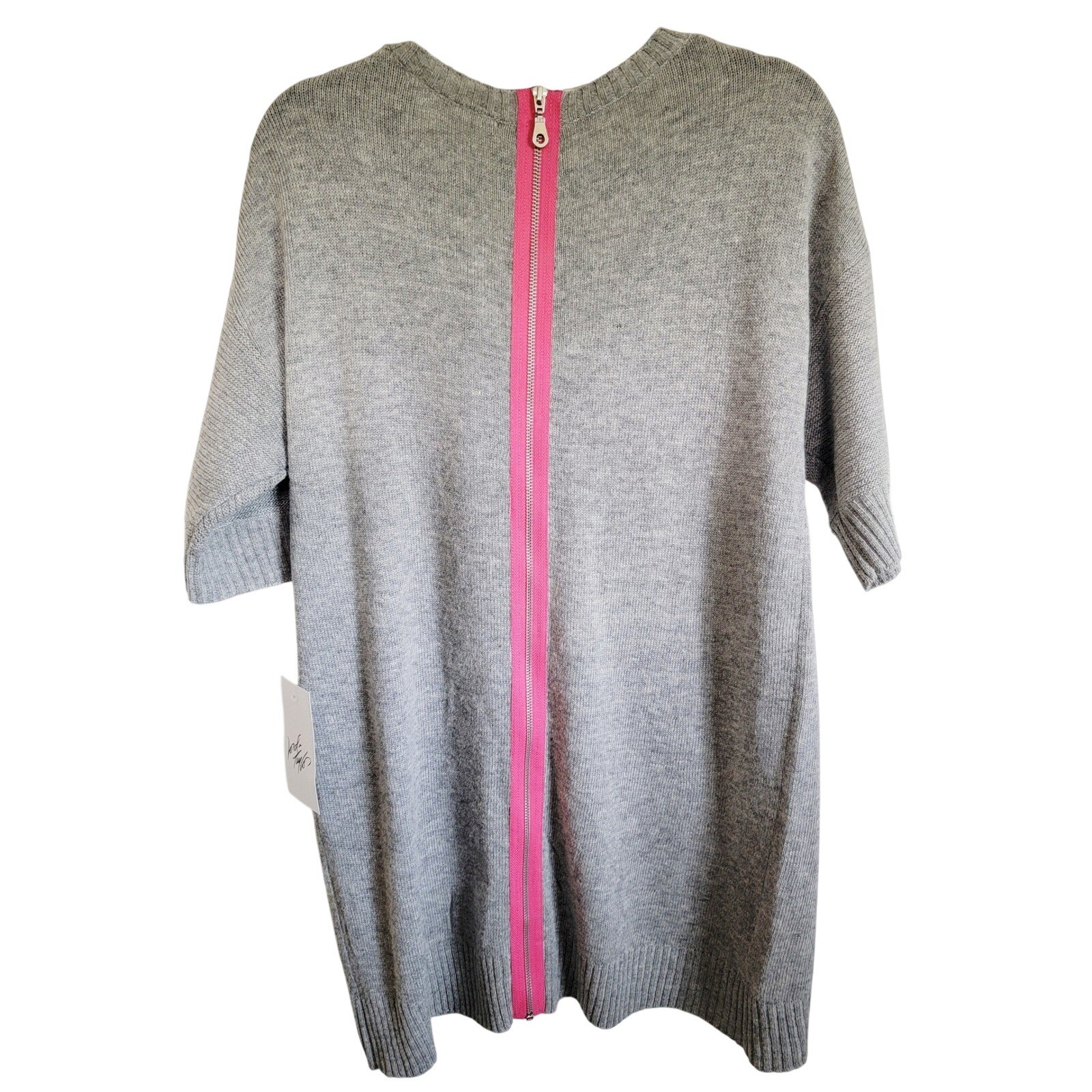 BCBGeneration S Heather Grey V-Neck Sweater Dress Drape Cozy Small NWT RV $98