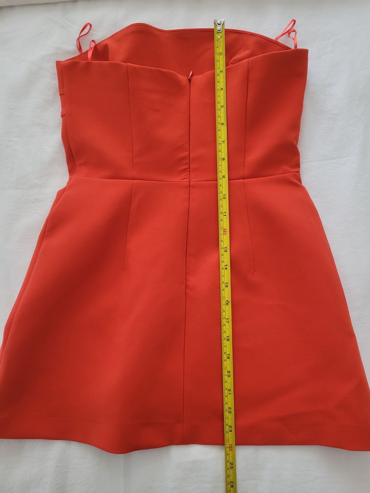 Zara Red Romper Dress Womens Small Strapless Mini Party Cocktail Zip Back