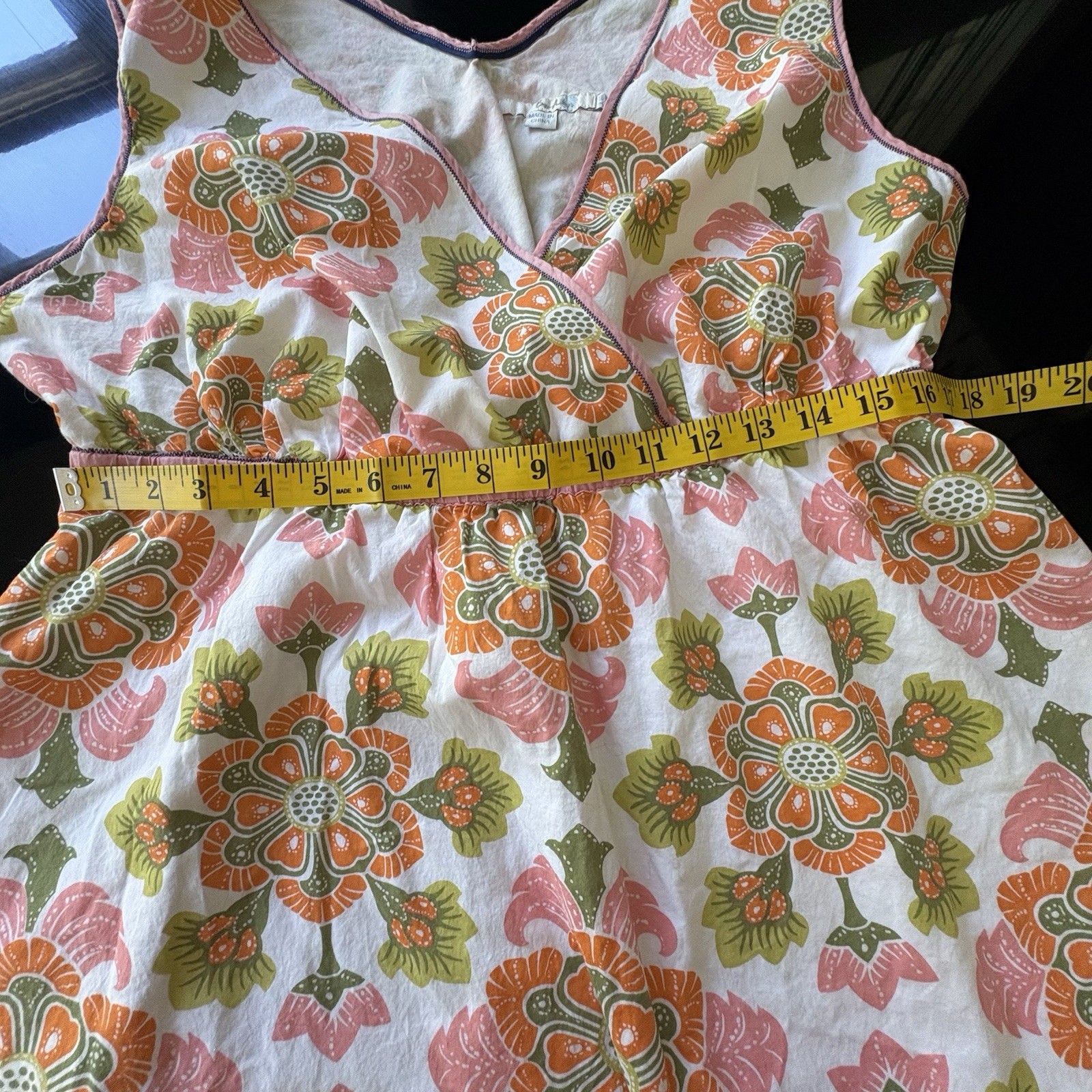 Boden Sleeveless Sundress Pink/Orange Floral Empire Waist Lined UK18 / US14