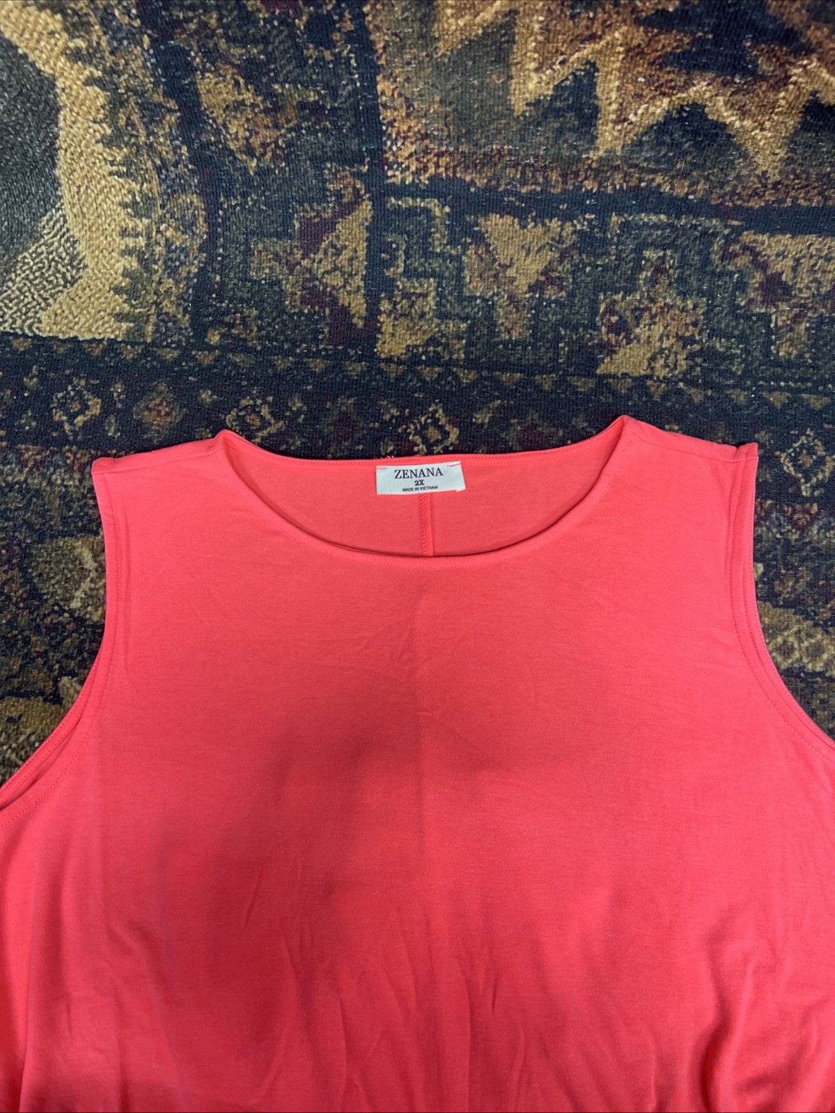 Zenana 2X Soft Stretch Jersey Sleeveless Dress Hot Pink