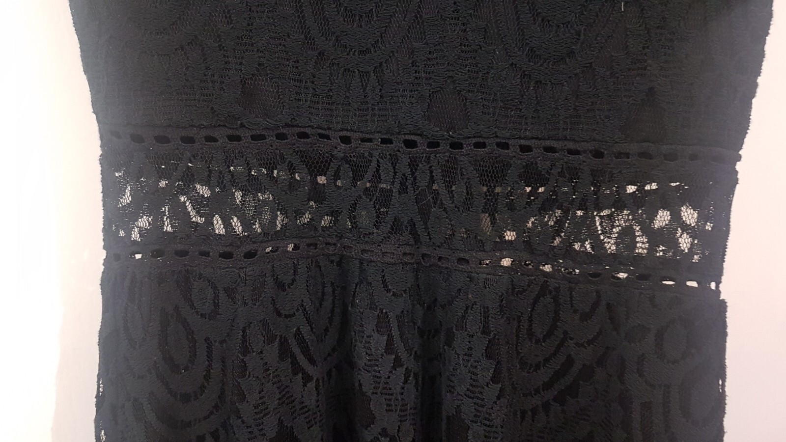 Ladies Broiderie Black Size 8 Miss Valley Skater Dress