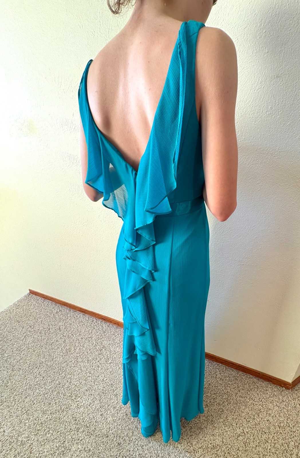 David’s Bridal chiffon empire waist maxi formal dress NWT sz 10 Oasis