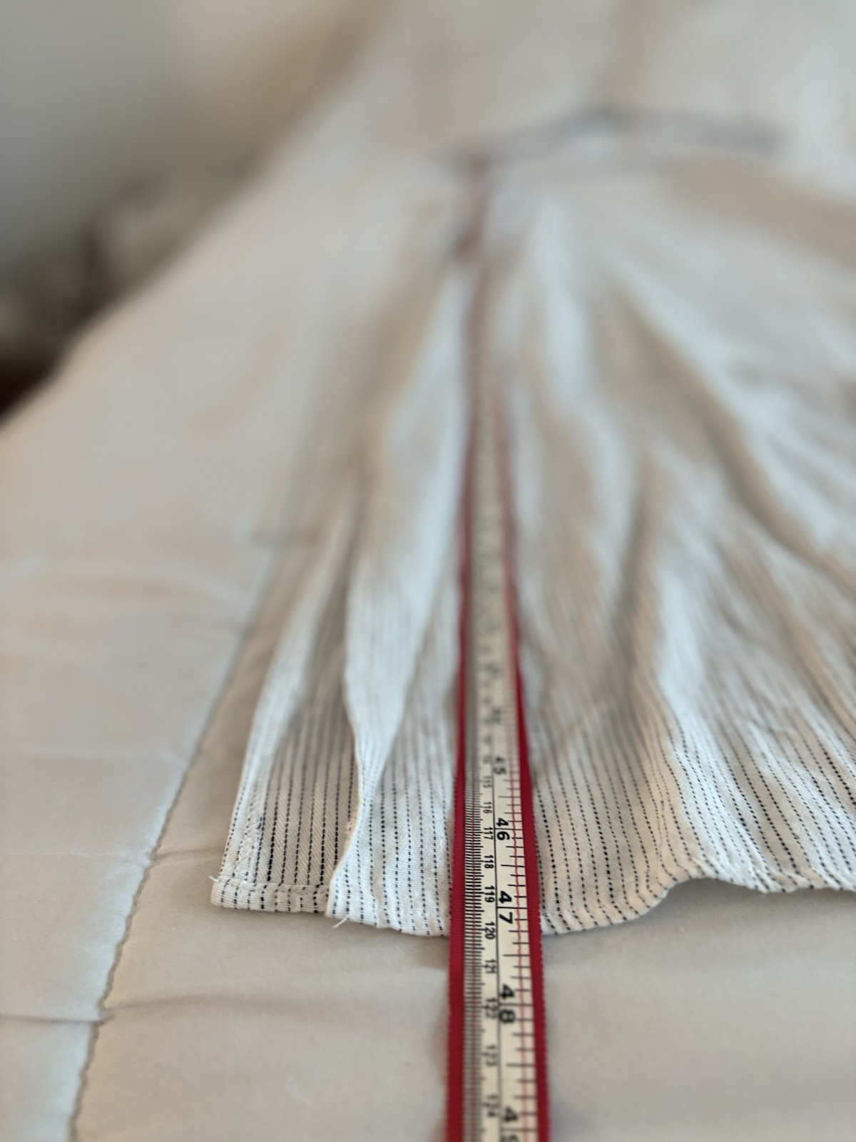 MOD REF SIZE SMALL WOMEN IVORY PINSTRIPED SHEER BOTTOM STRAPPY SUMMER DRESS