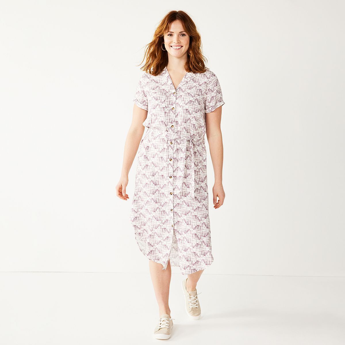 Sonoma Goods For Life Button Front Midi Shirt Dress (New W/Tags)(Retails $44.00)