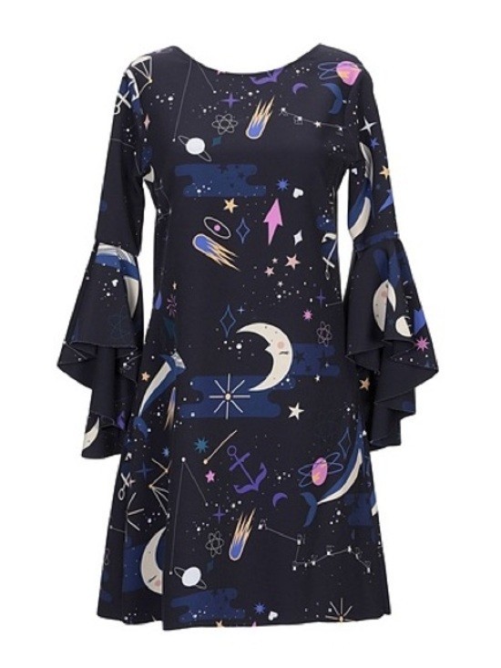 NWT Aniye By Celestial Sun Moon Shift Mini Dress Hippie Sz L