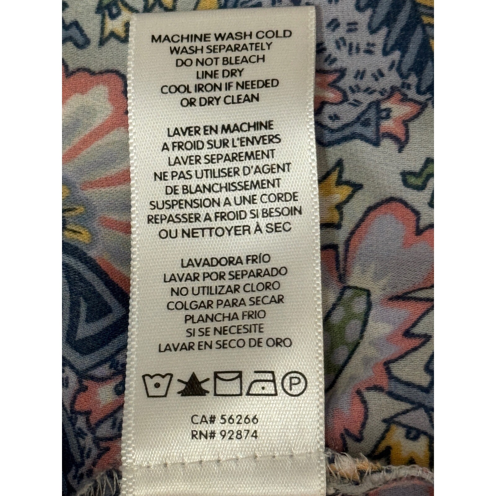 Ella Moss Maxi Dress Floral Print V Neck Tie Waist Casual Blue Size L