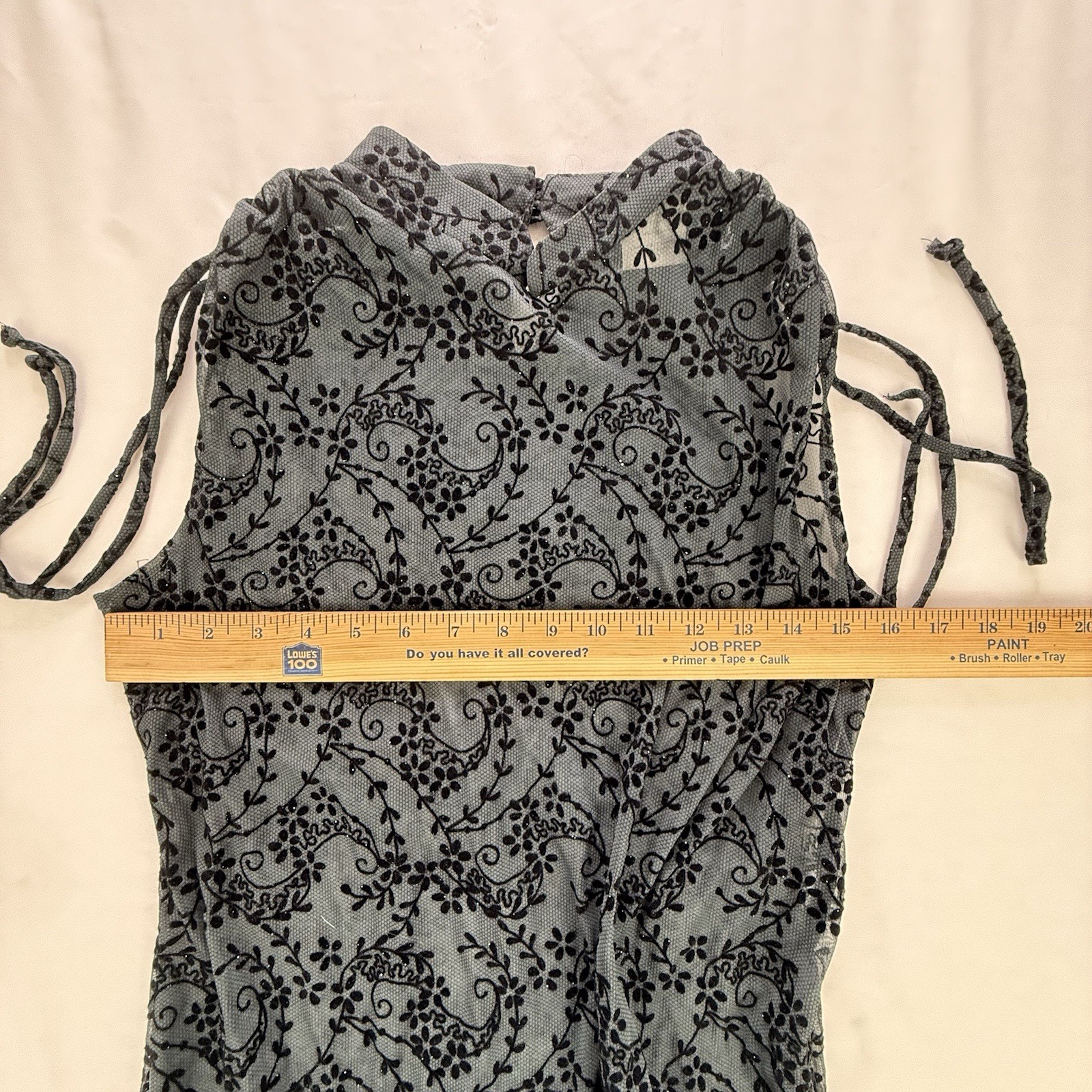 Vintage CDC 90s Mesh Blk Prom Goth Maxi Grunge Vampy Whismygoth Velvet Dress 10