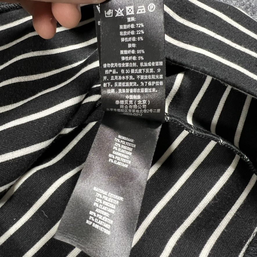 Ted Baker Dress Womens 4 Black Stripe Alexina Fit Flare Half Sleeve Nautical