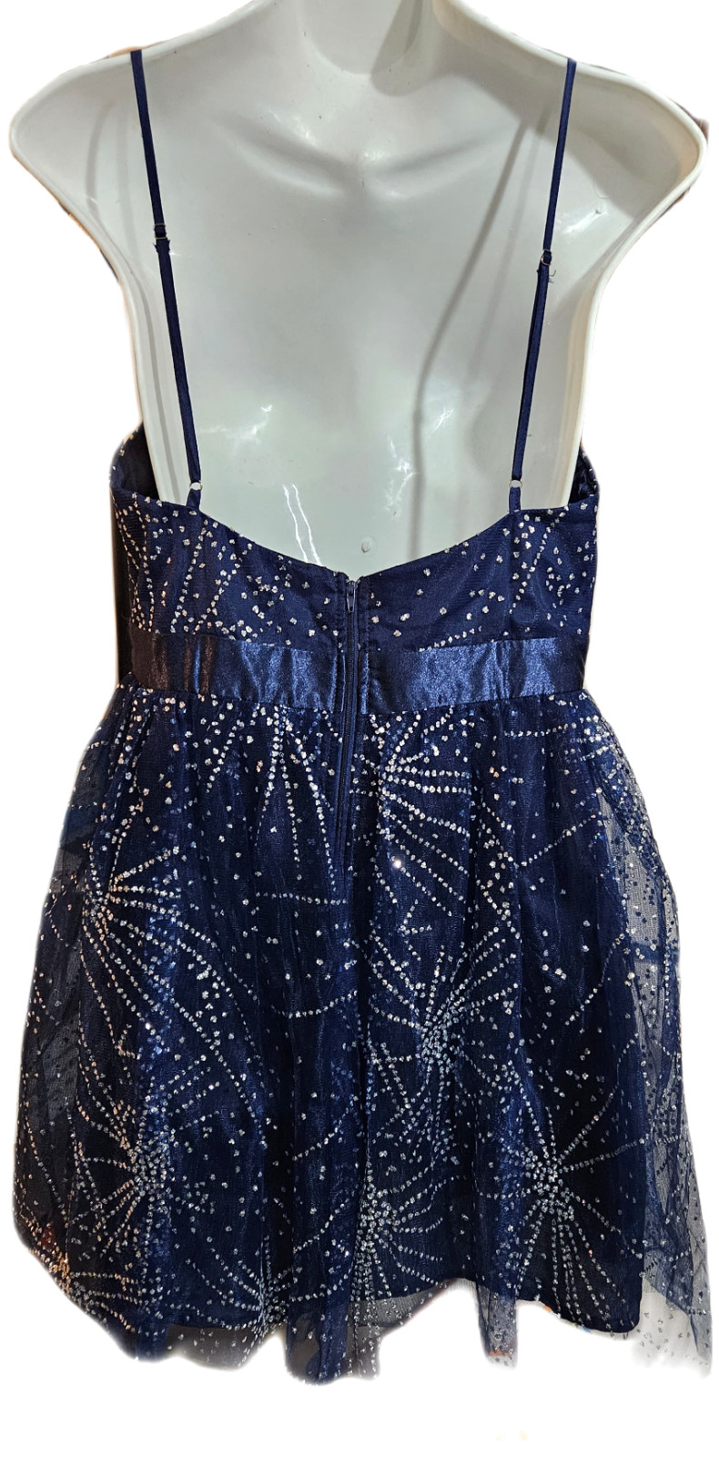WINDSOR Strappy Sparkly Blue Mini Dress Formal Size Large