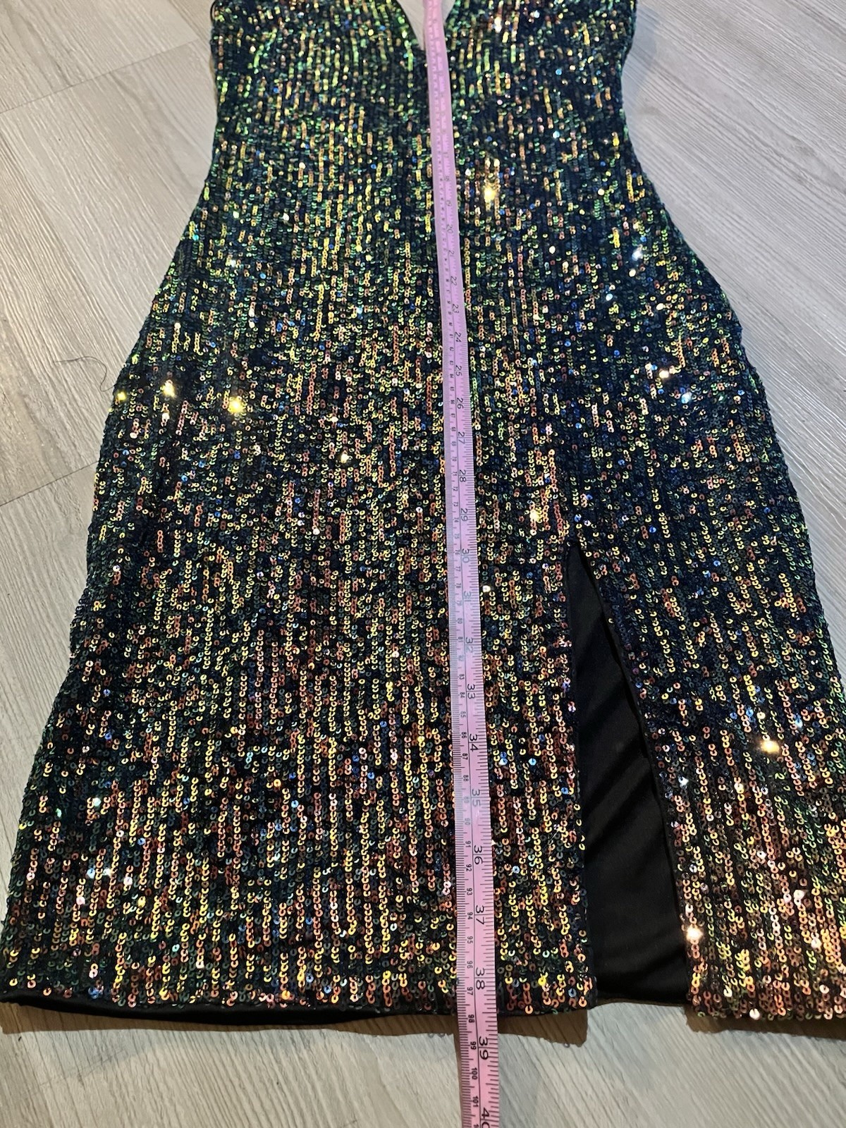“Color Spectrum Sequin Party Dress