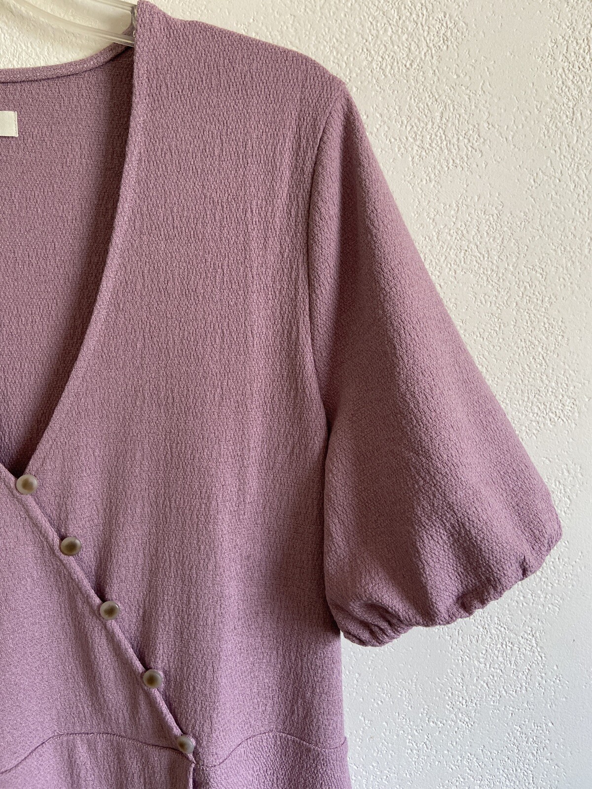 Madewell Dress Cross-Front Button Lilac Sheath Midi Normal Core Sz. L