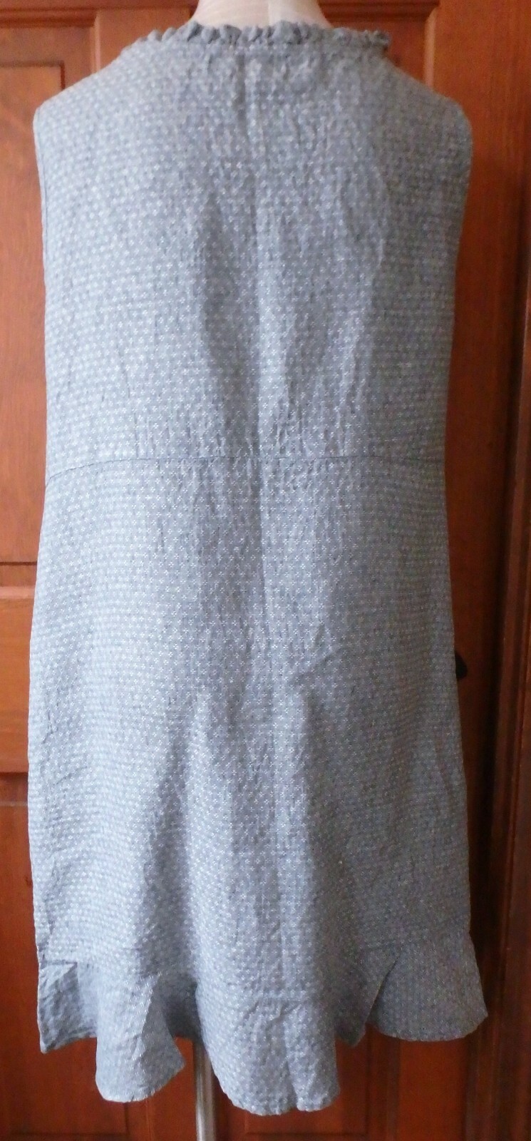 FLAX Designs Linen Dress 1G NWOT Special Dress Steel Fleur-deLis